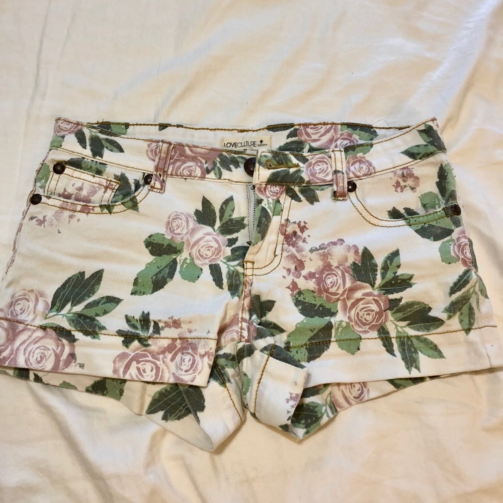 Love Culture Floral Low Waist Shorts